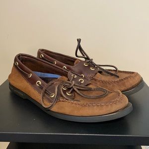 Sperry Men’s Authentic Original 2-Eye Boat Shoe Dark Brown Leather size 9
